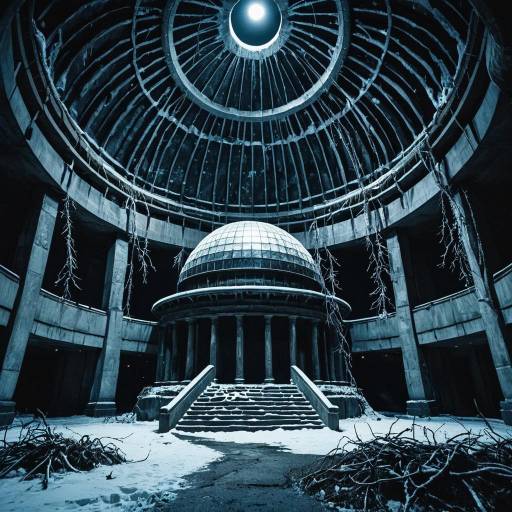 Moonlit Brutalist Underground Dome