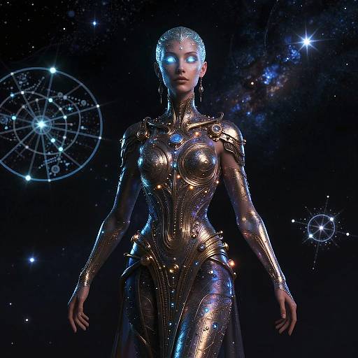 Lyrian Starseed Portrait in Space