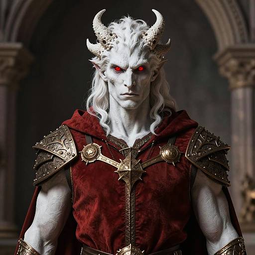 Red Dragonborn Mage Bust in Tavern