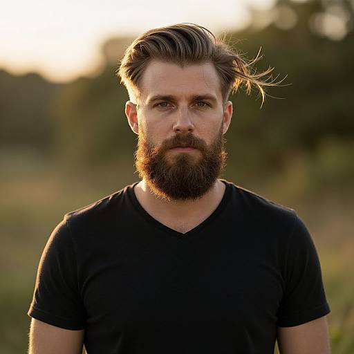 Stylish Bearded Man Outdoors