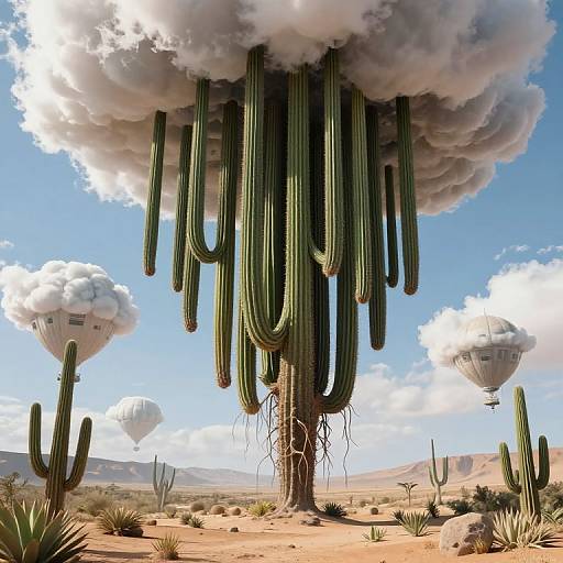 Upside-Down Cacti in Sky