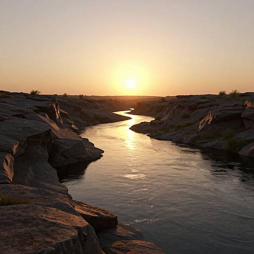 Serene 3D Winding River Landscape