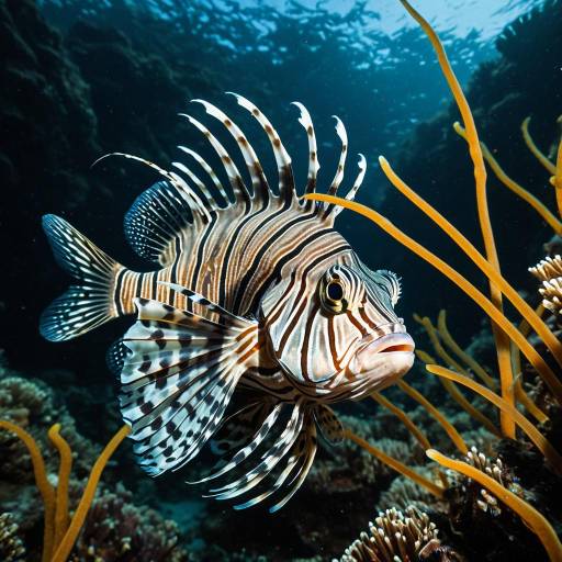 Lionfish in Kelp Forest