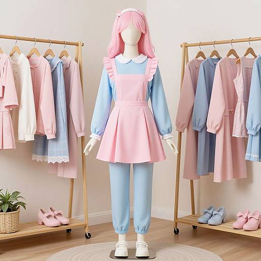 Pastel Pink and Blue Outfit