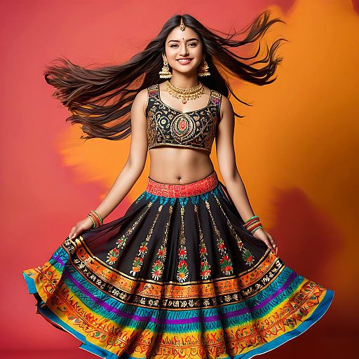 Indian Woman in Traditional Lehenga Choli