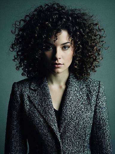 Portrait of Woman with Curly Hair