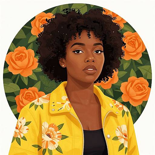 Vibrant Woman in Floral Portrait