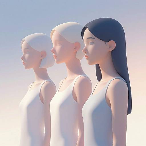 Minimalist Futuristic Girls with Pastels