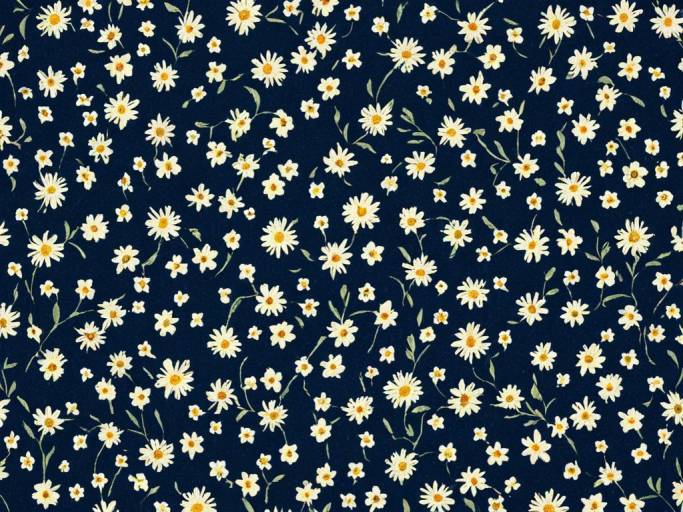 Vibrant Floral Navy Wallpaper Design