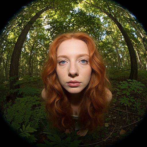 Ultrarealistic Fisheye Portrait in Forest