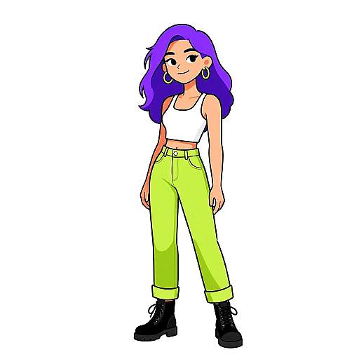 Smiling Woman in Casual Streetwear