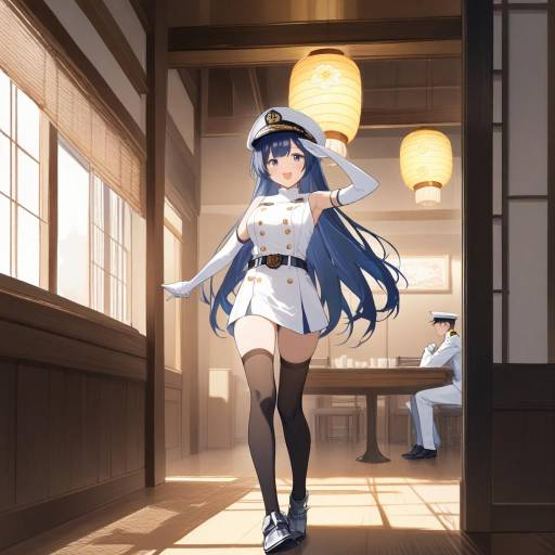 Cheerful Admiral in Navy Uniform