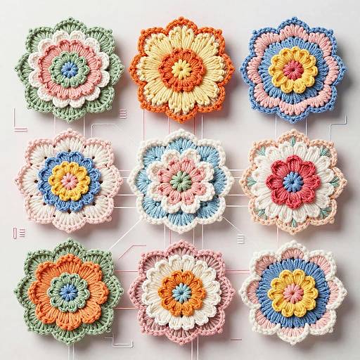 Futuristic Floral Crochet Textile Art