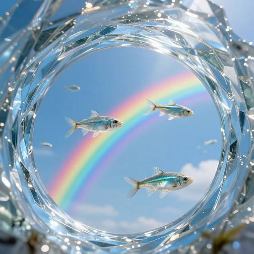 Glass Fish Swimming Through Sky Tunnels