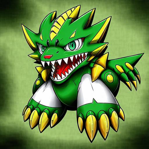 Illustration of Agumon, digimon in the style of Zan (harukahime)