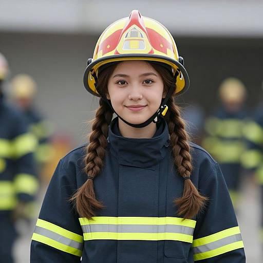 Realistic Female Firefighter Portrait