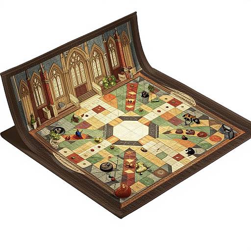 Neogothic Boardgame Isometric Tapestry