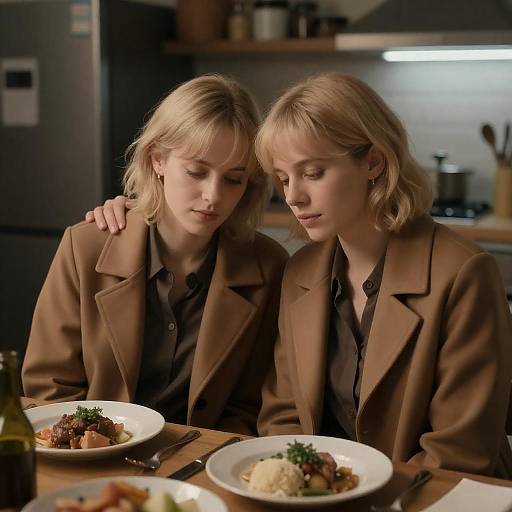 Intimate Moment in a Cozy Kitchen