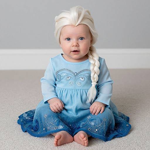 Newborn Elsa in Blue Dress