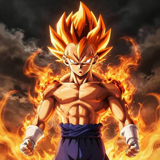 Vegeta Fiery Orange Hair Anime
