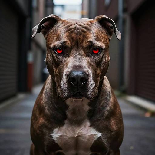 Fierce Red-Eyed Pitbull Portrait
