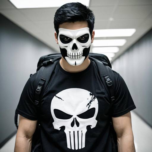 Realistic Punisher Cosplay with Skull Mask