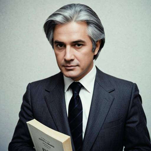 Mature Man in 1970s Soviet Formal Suit Holding Book