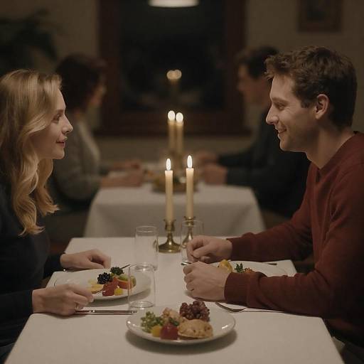 Intimate Dinner Scene with Soft Lighting
