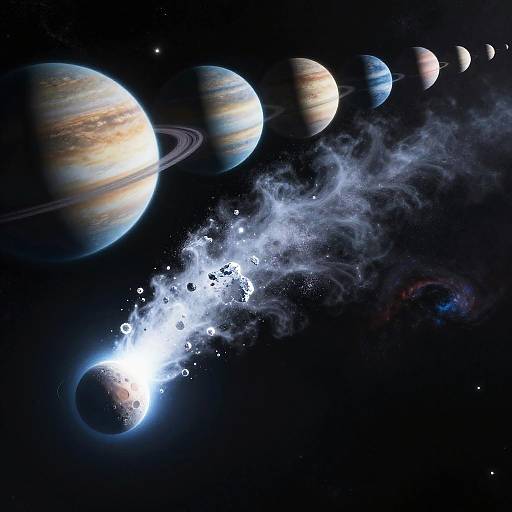 Realistic Comet Streaking Through Solar System