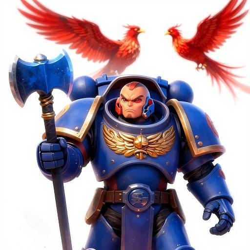 Hyper-Realistic Blue Warhammer Concept Art