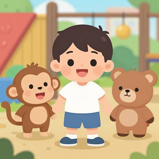 Cartoon Playground Fun with Friends