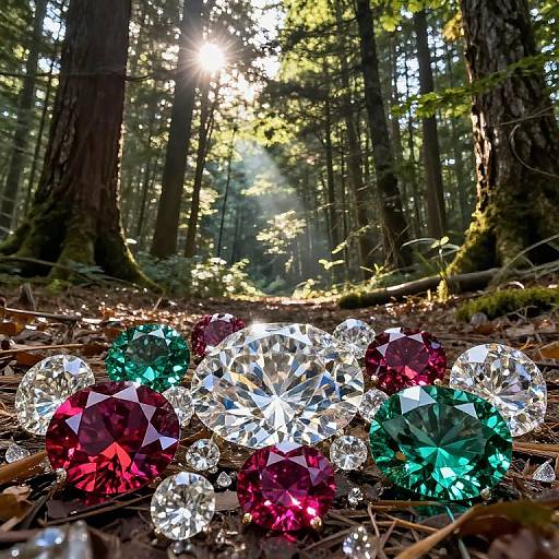 Photorealistic Precious Gemstone Forest