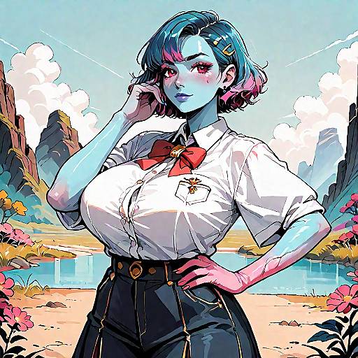 Anime Monster Girl Landscape Pose