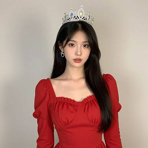 Realistic Sexy Woman in Red Dress