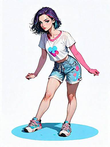 Stylish Woman in Lilac Two-Piece Set