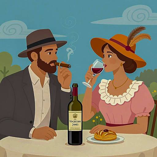 Elegant Evening: A Couple's Conversation