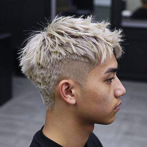 Modern Blonde Fade Hairstyle Close-Up