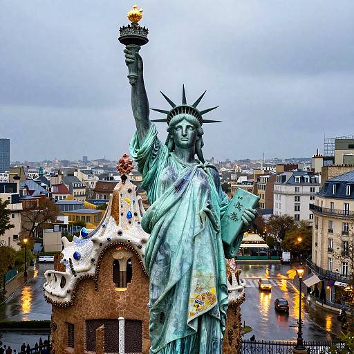 Gaudí Reimagined Statue of Liberty Twilight
