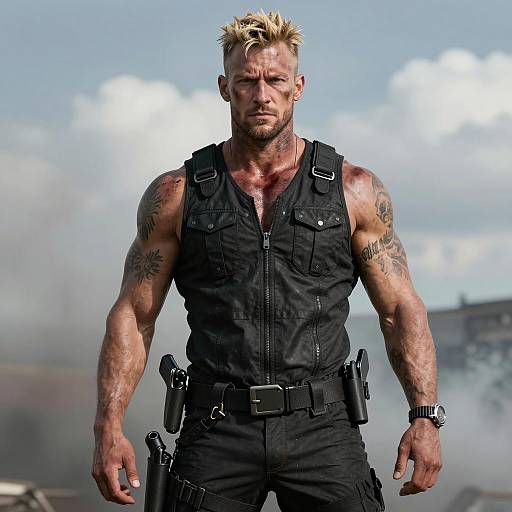 Intense Portrait of a Tough Man