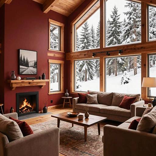 Rustic Scandinavian Farmhouse Cabin Interior