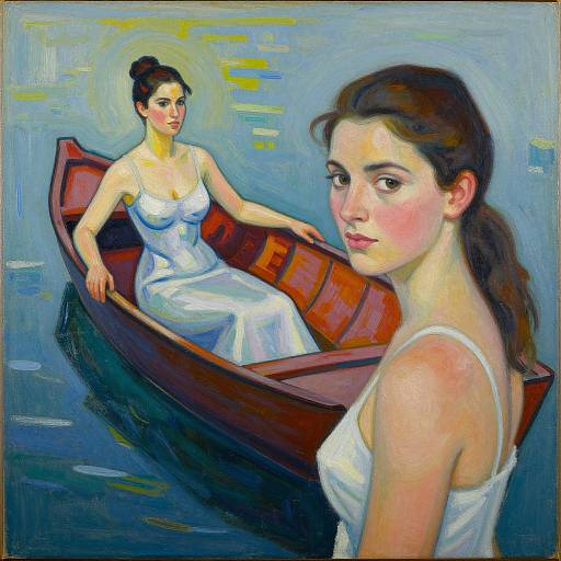 David Salle Inspired Vibrant Dual Portrait