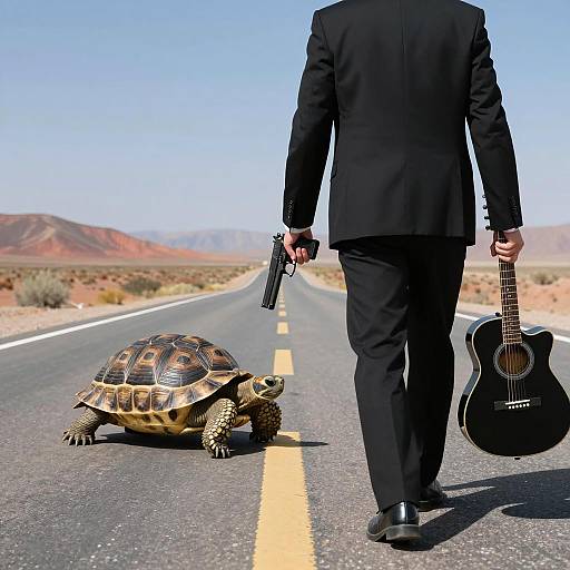 Mysterious Man on an Empty Road