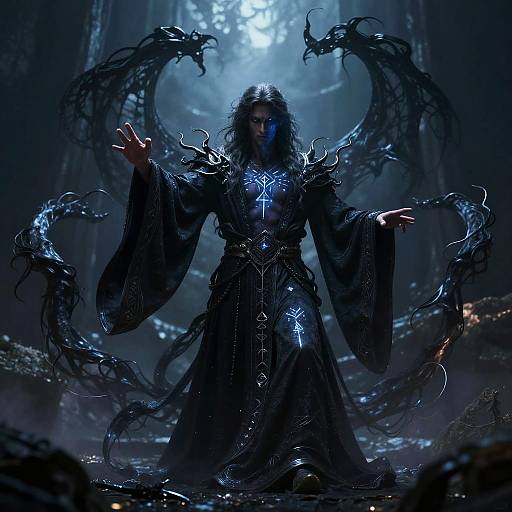 Shadar Kai Mage Casting Shadow Magic