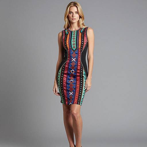 Woman in Colorful Embroidered Dress