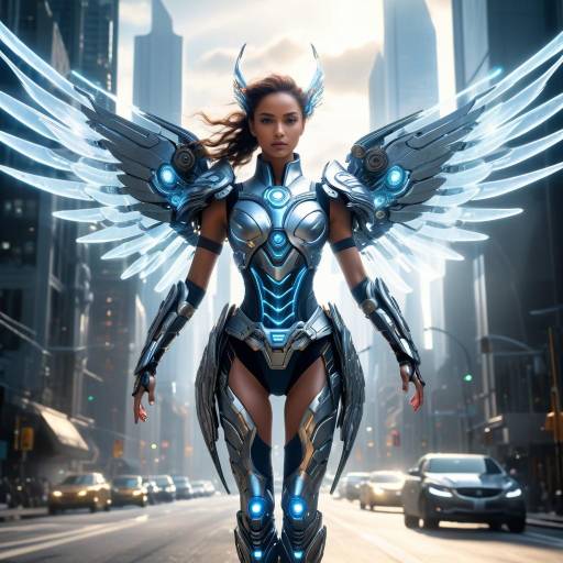 Futuristic Warrior in Ethereal Fashion Shot