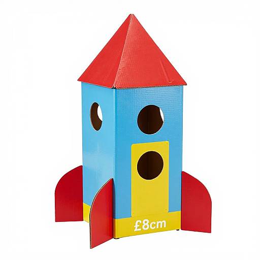 Colorful Cardboard Rocket Playhouse