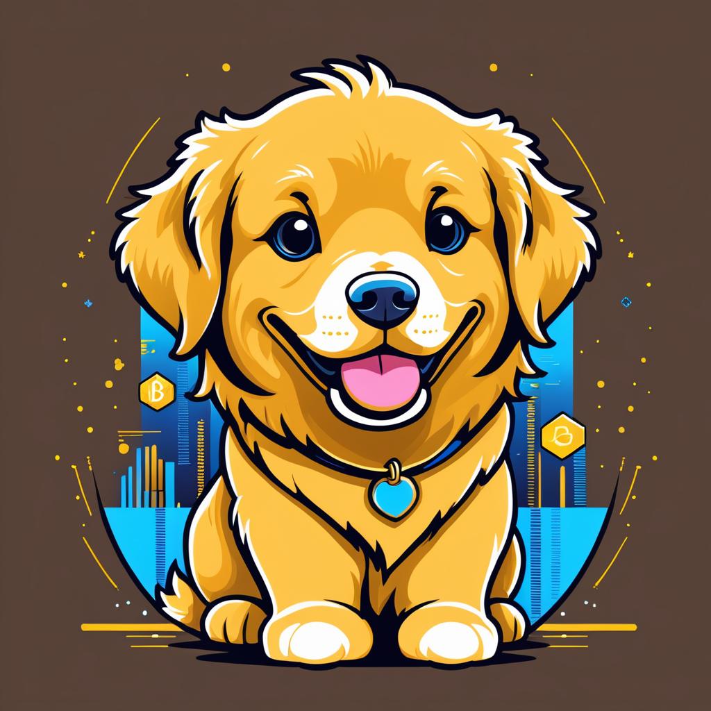 Blockchain Golden Retriever T-Shirt Design