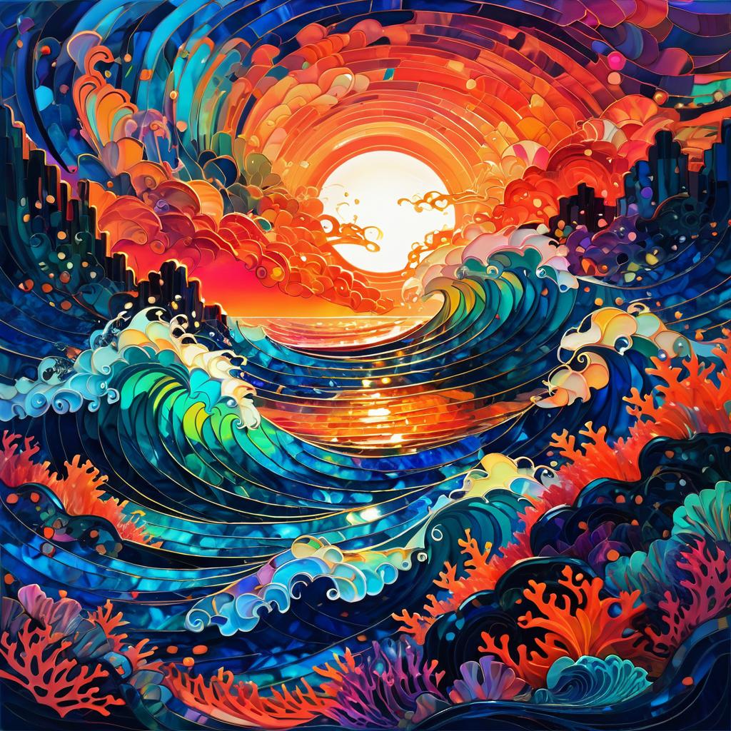 Surreal Coral Reef with Vibrant Colors