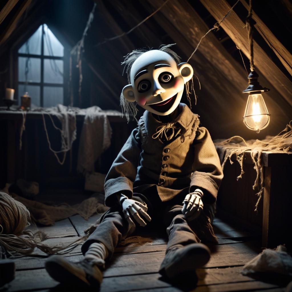 Eerie Decay of a Puppet in Attic