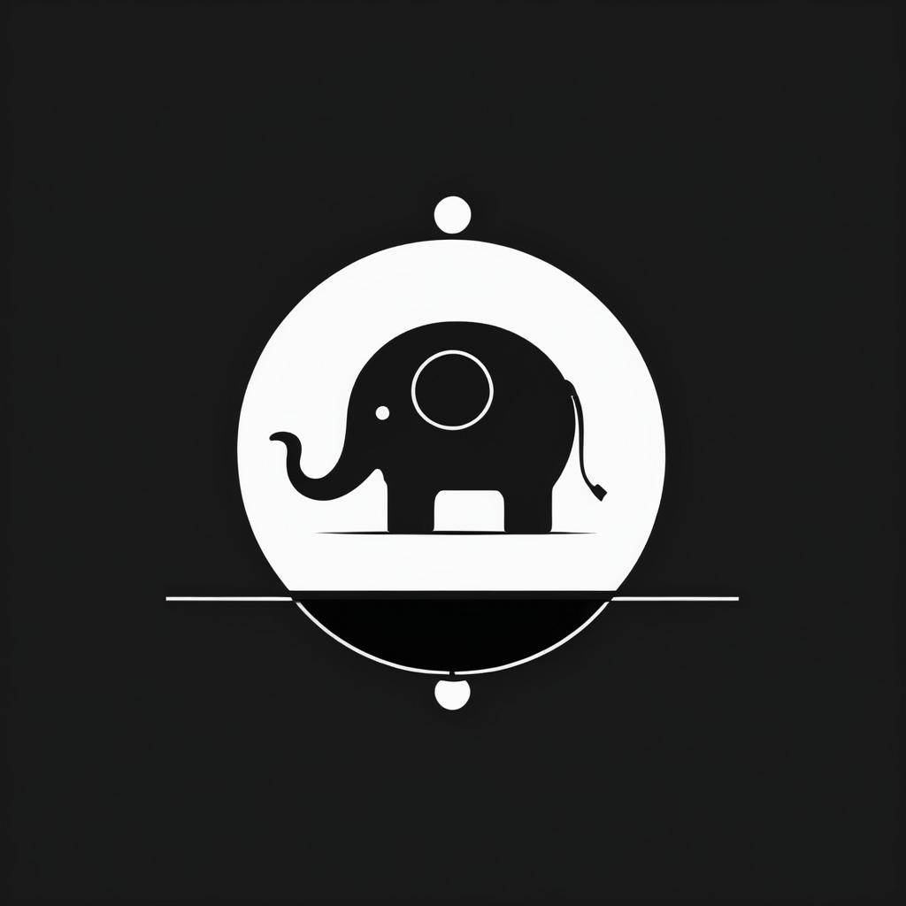 Minimalist Kawaii Elephant Logo Design